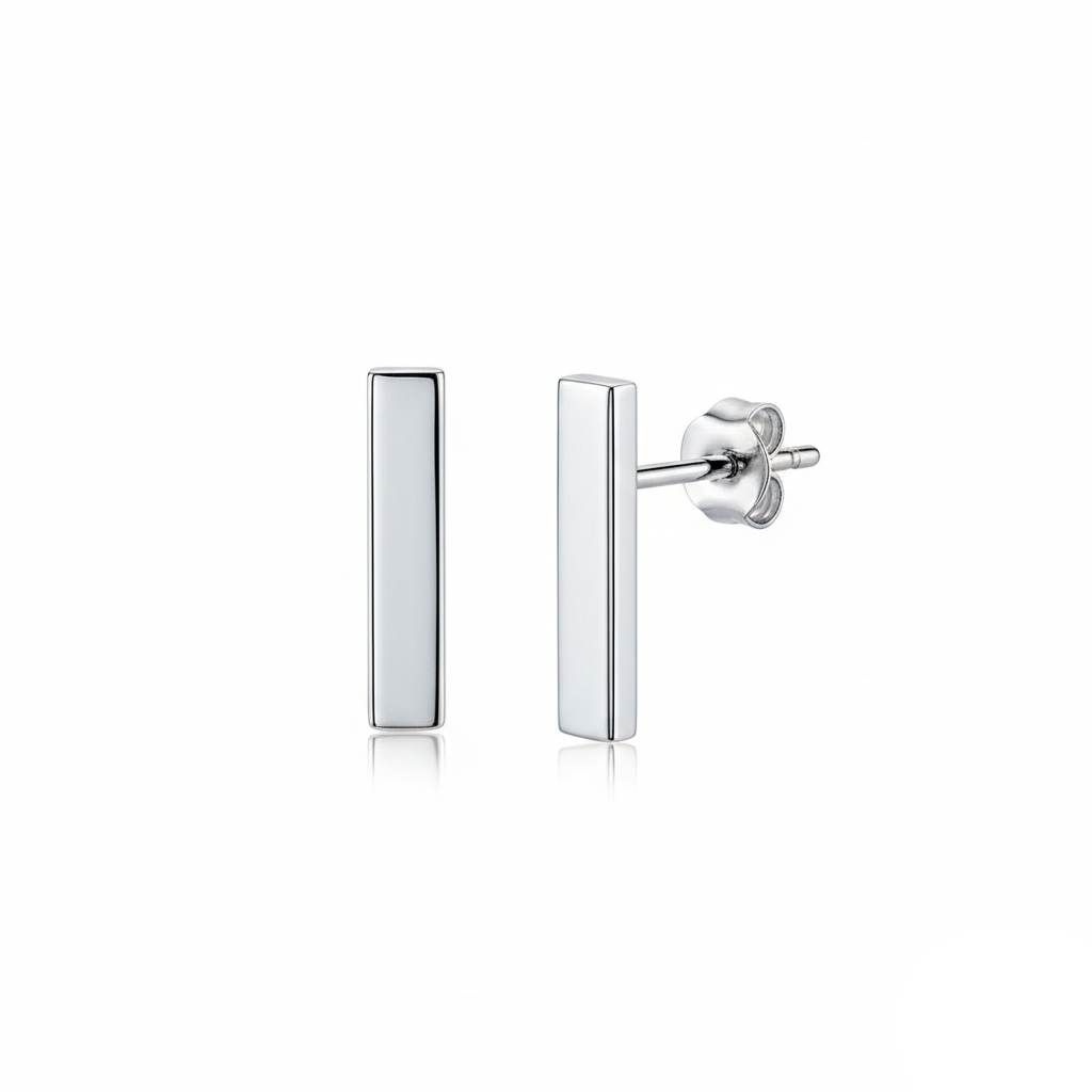 Eleganza Minimalista: Orecchini Rettangolari in Argento Puro