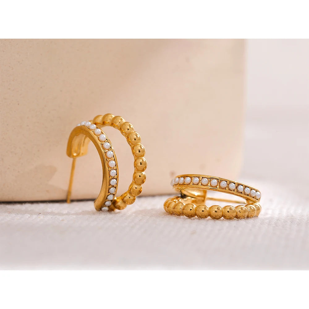 Orecchini Charme Geometrici Perlati