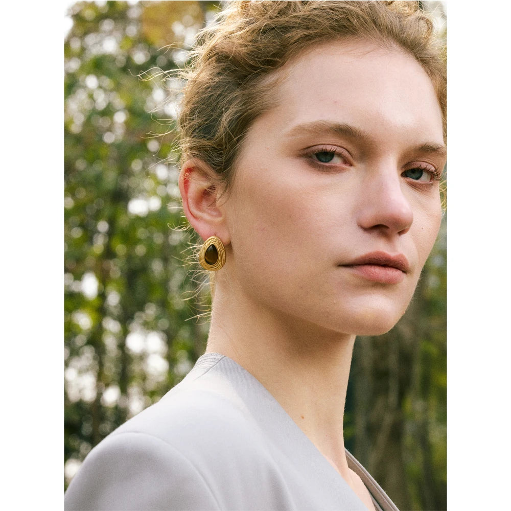 Orecchini Goccia di Tigre Vintage