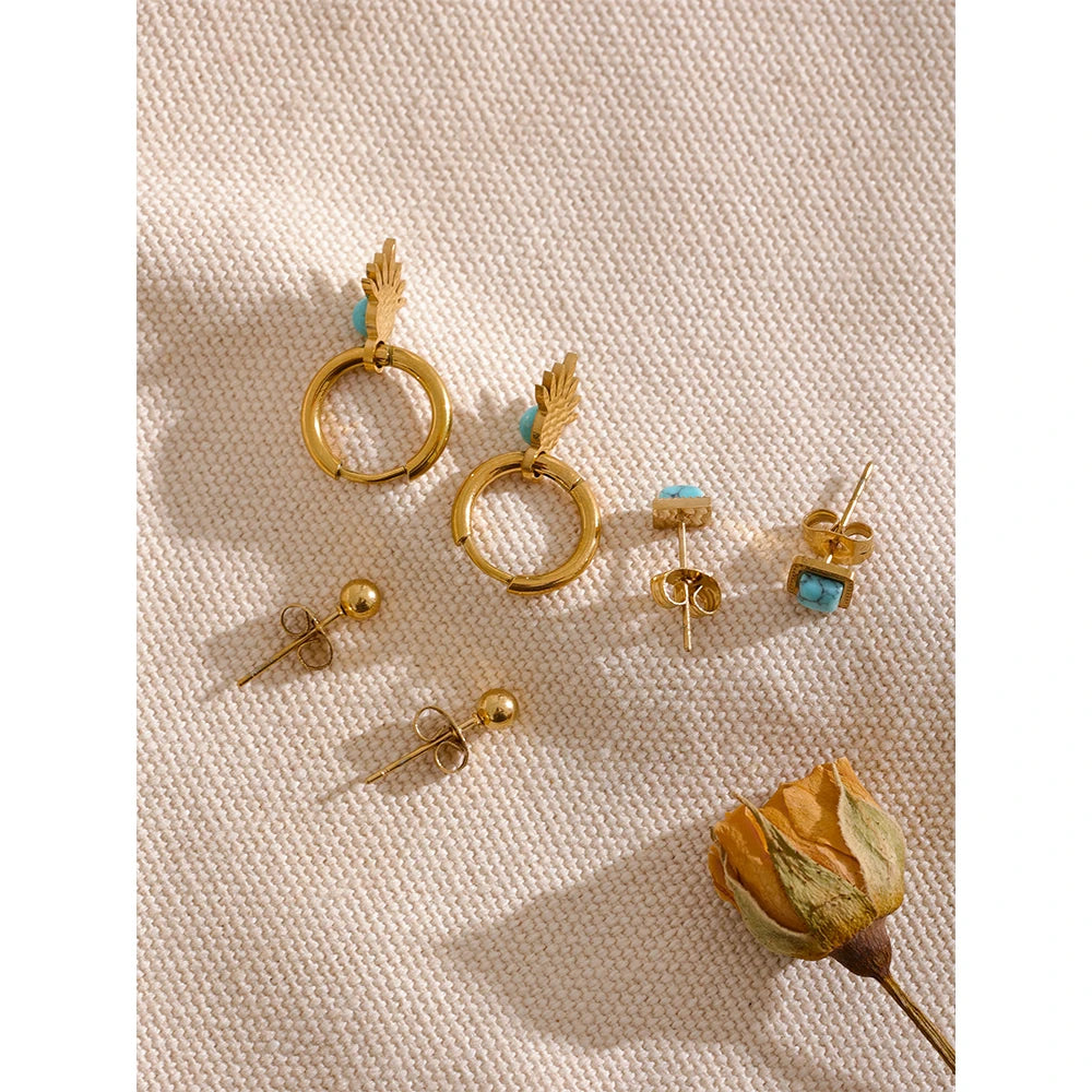 Set di 3 Orecchini Magici Occhio d'Oro