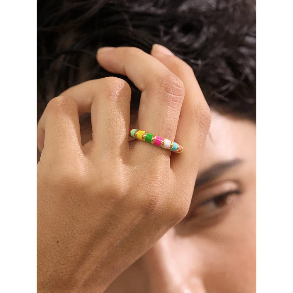 Anello Arcobaleno in Acciaio Inox
