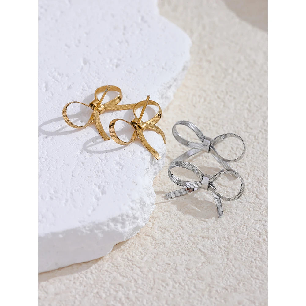 Orecchini Eleganti Fiocco d'Oro