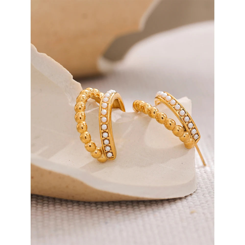 Orecchini Charme Geometrici Perlati