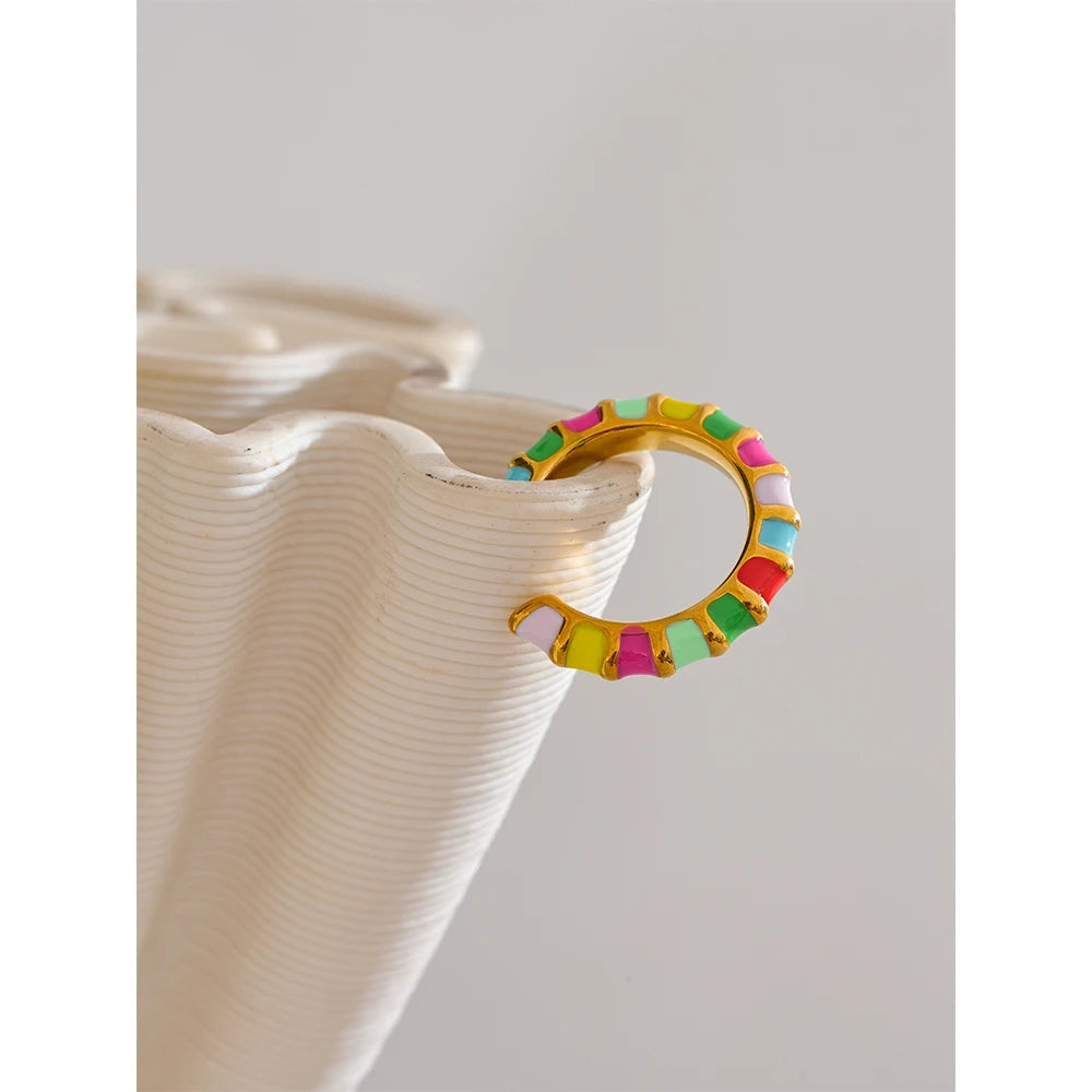 Anello Arcobaleno in Acciaio Inox