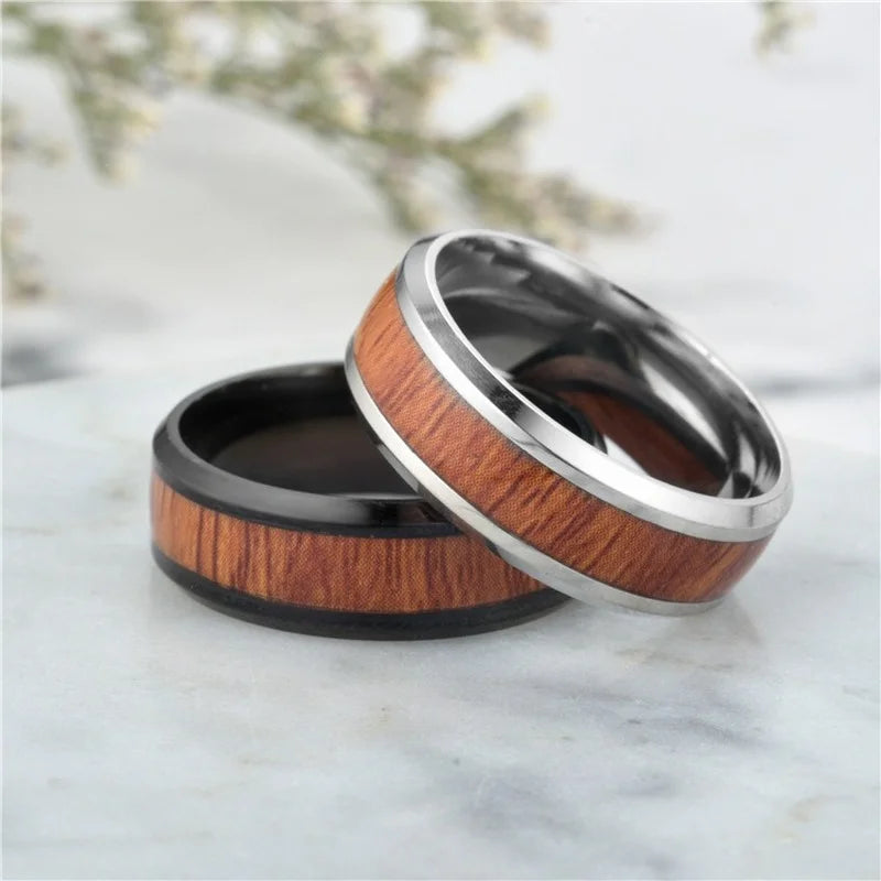Anello Stile Legno Elegante