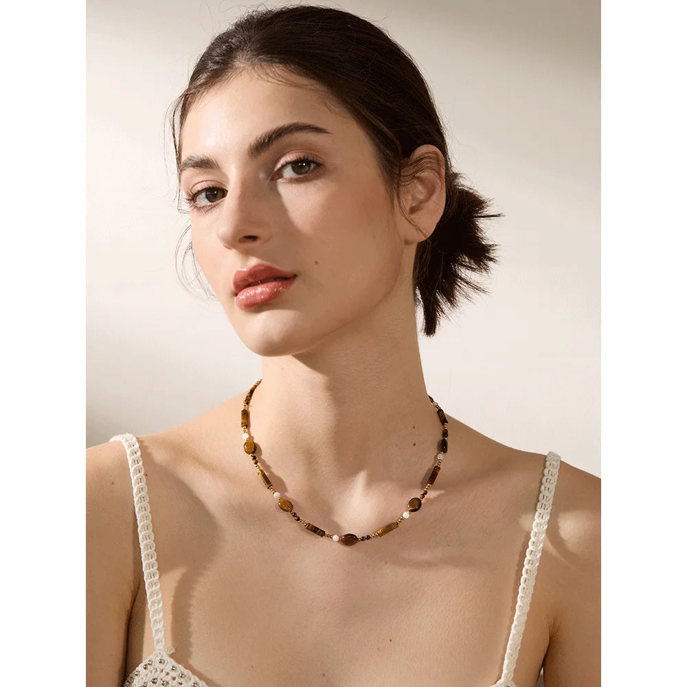 Collana Boho Chic Pietre Naturali
