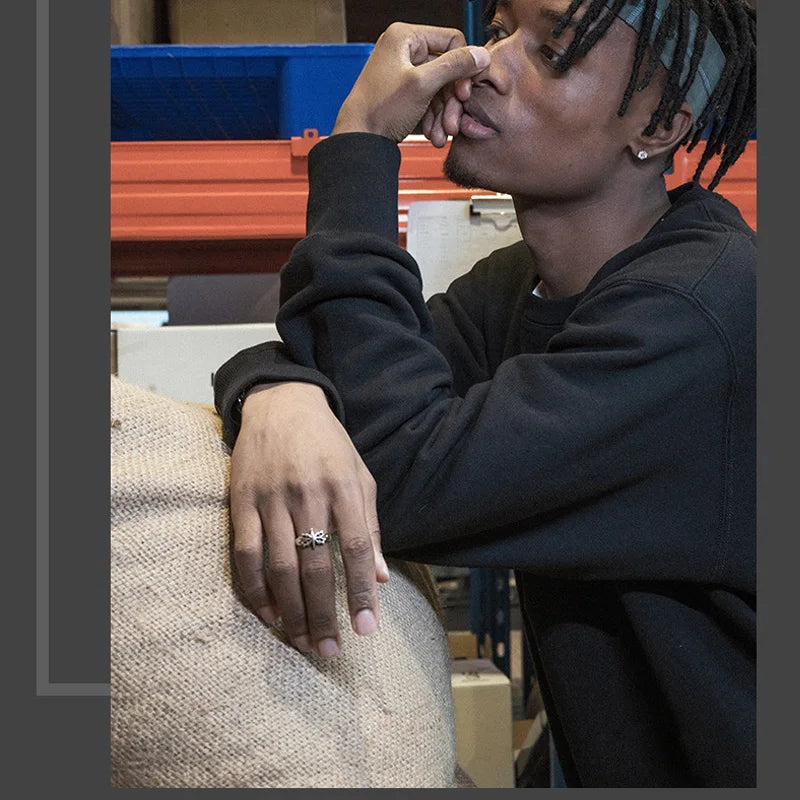 Anello Stella Punk Argento