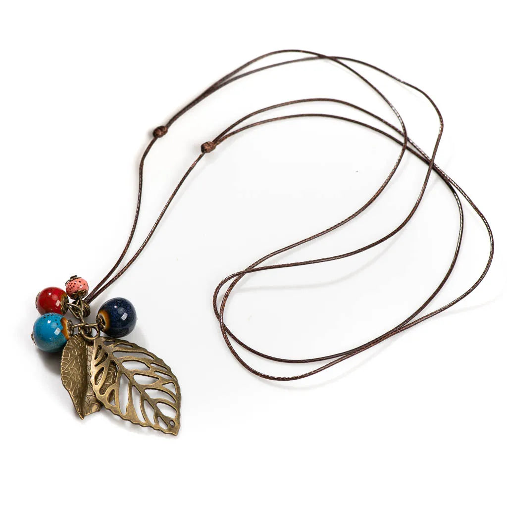 Collana Ceramica Foglie Incantate