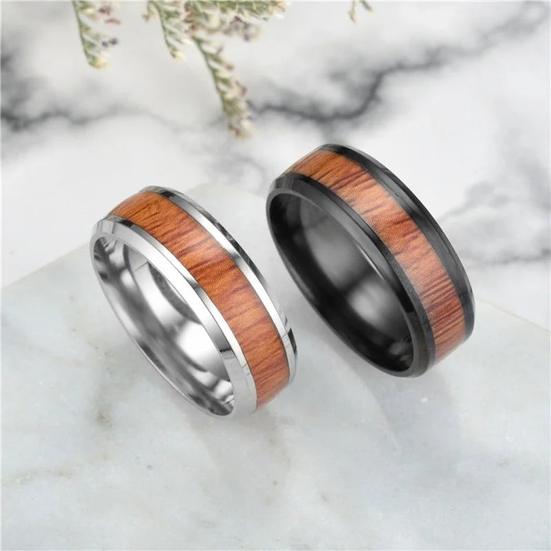 Anello Stile Legno Elegante