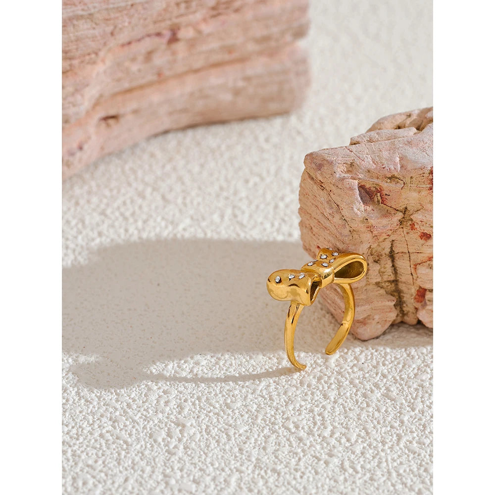 Anello Fiocco Zirconi Splendente