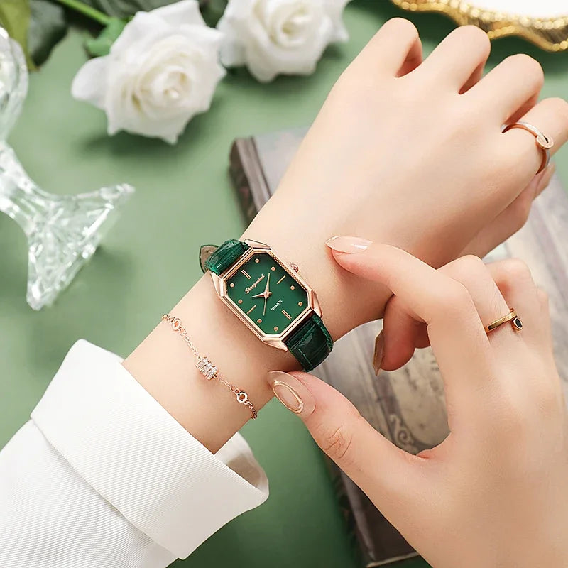Orologio Elegante Quadrante Verde