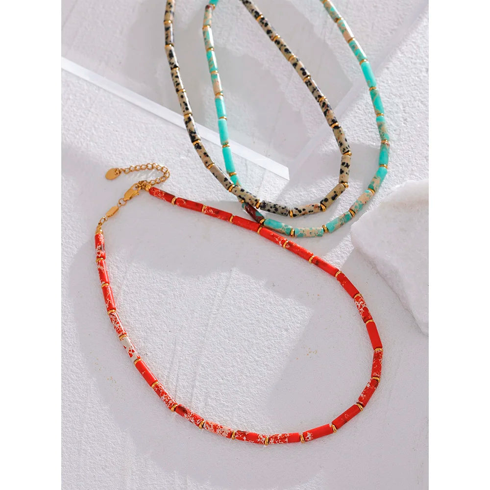 Collana Elegante Pietra Naturale