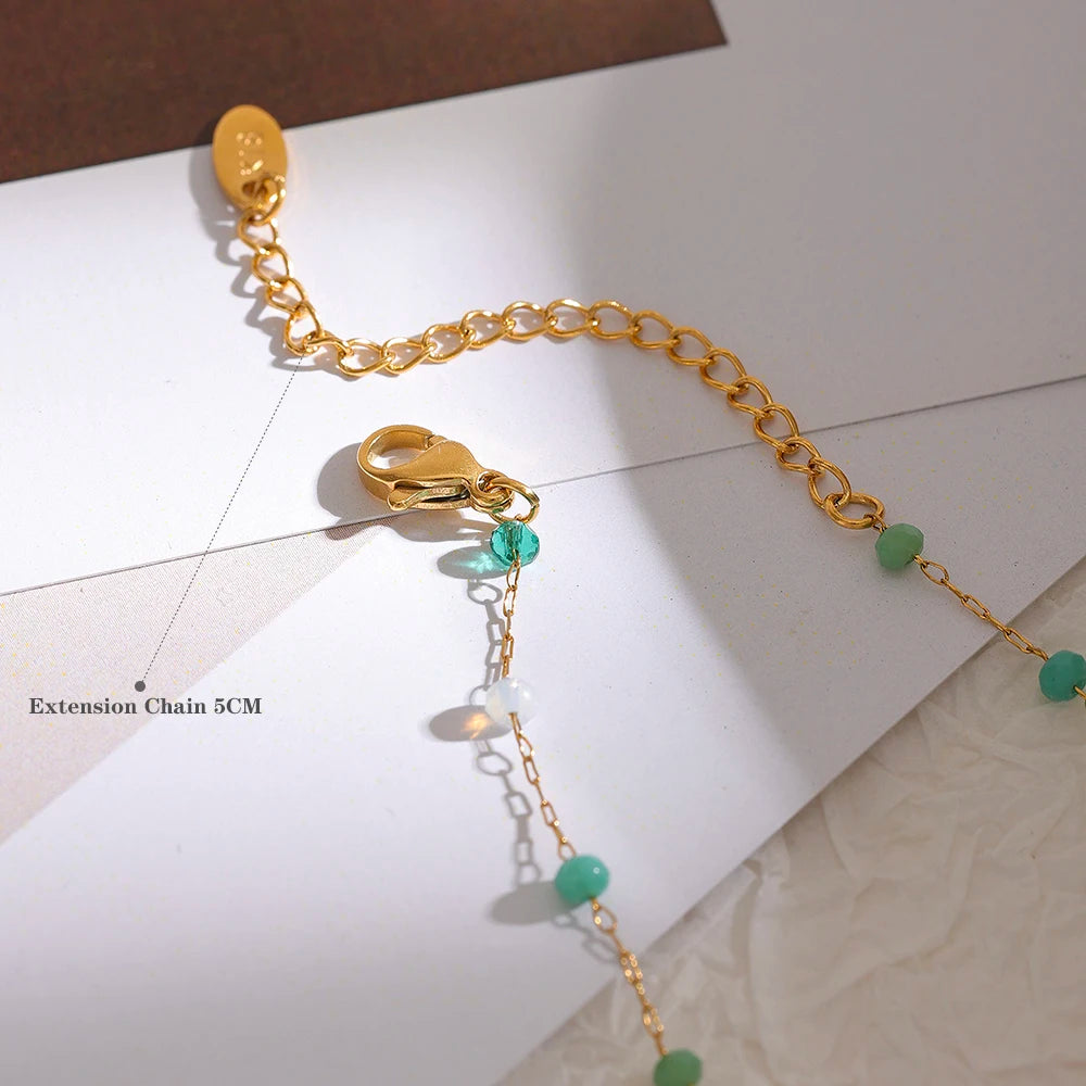 Collana Fiorita con Cristalli Blu