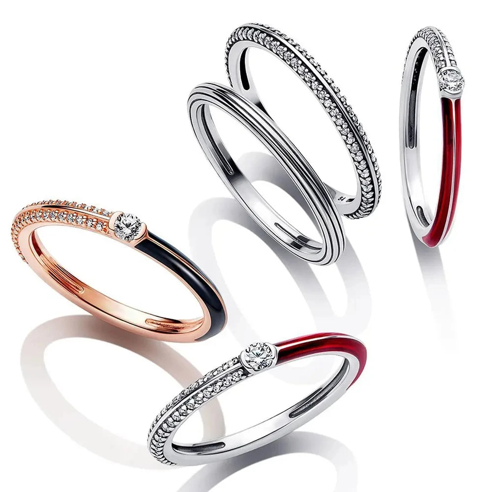 Anelli d'Argento Fiore Cuore