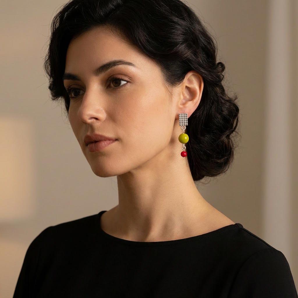 Geometria Colorata: Orecchini Statement con Giada e Agata
