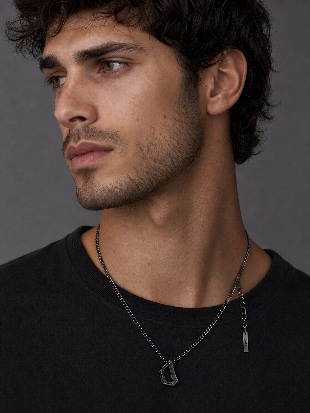 Collana Antique Silver Necklace Men's Fashion Retro