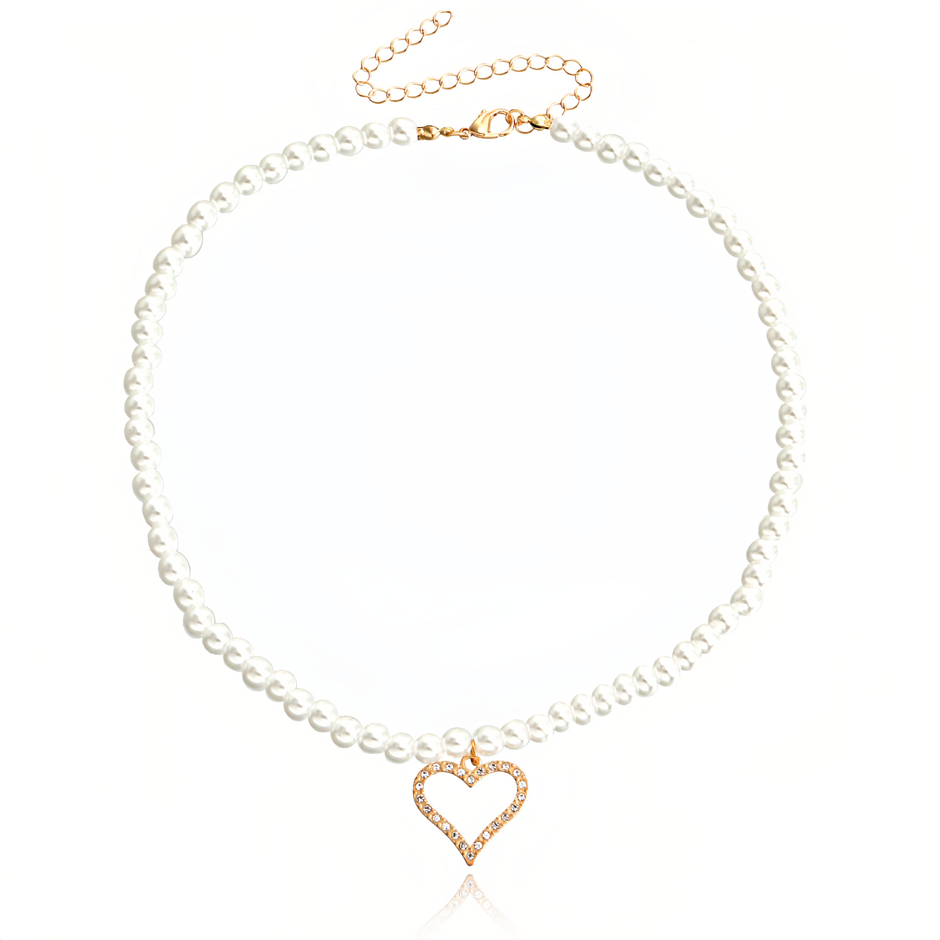 Collana Cuore con Perla Barocca e Taglio Diamantato