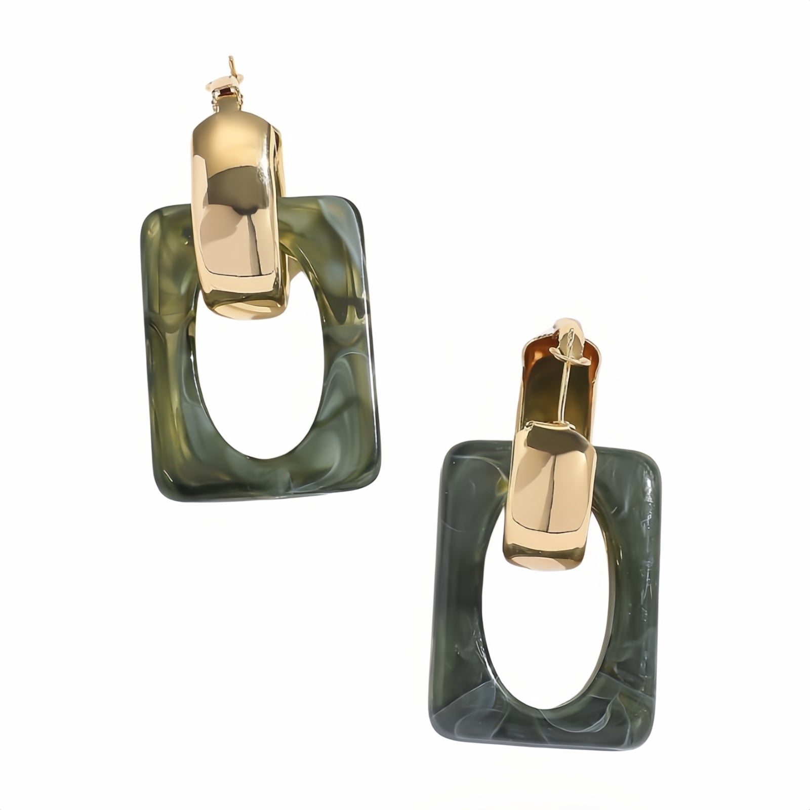 Eleganza Retrò: Orecchini Geometrici in Acrilico