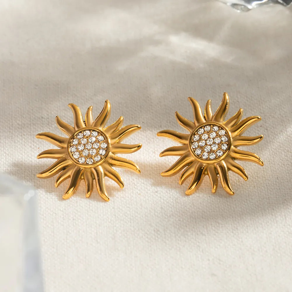 Orecchini Girasole in Acciaio Inossidabile