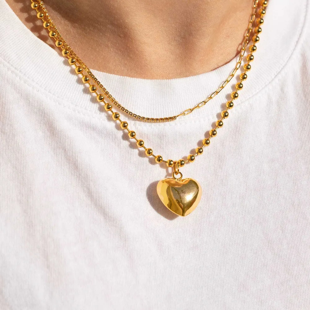 Collana Cuore in Titanio e Rame - Doppia Essenza d'Amore