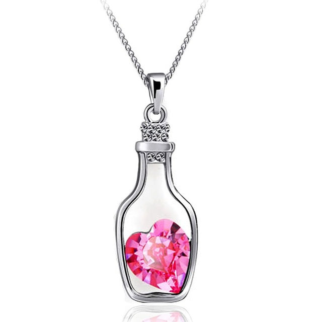 Wish Bottle Heart Necklace - Il Tuo Desiderio Incastonato in un Gioiello