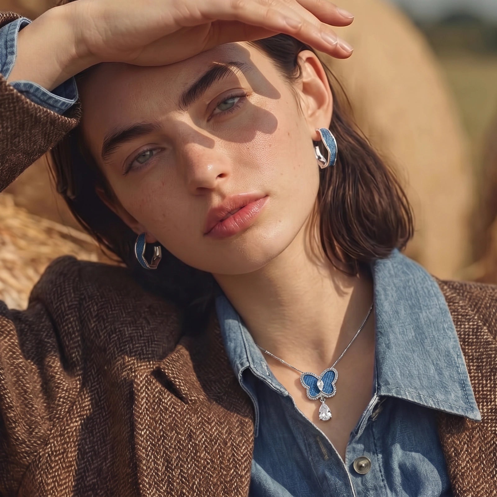 Sogni in Denim – Orecchini a Cerchio