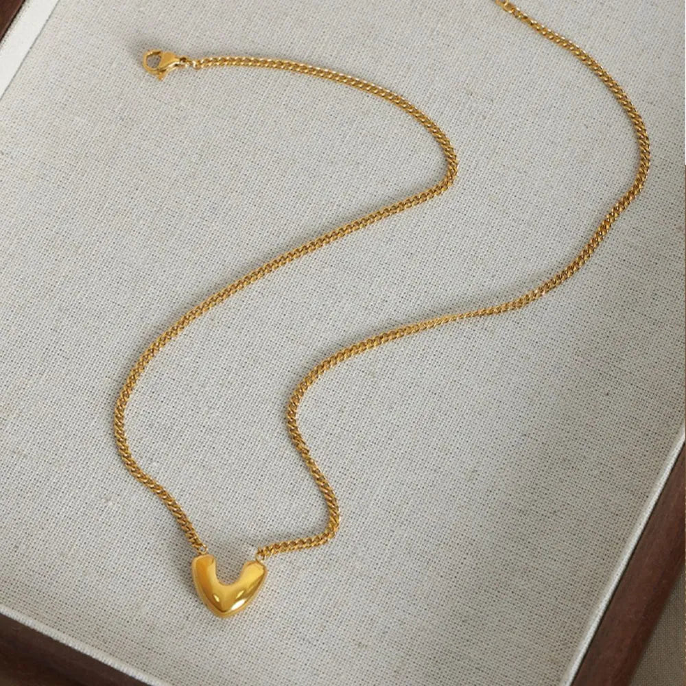 Collana con Ciondolo a Cuore Placcato Oro