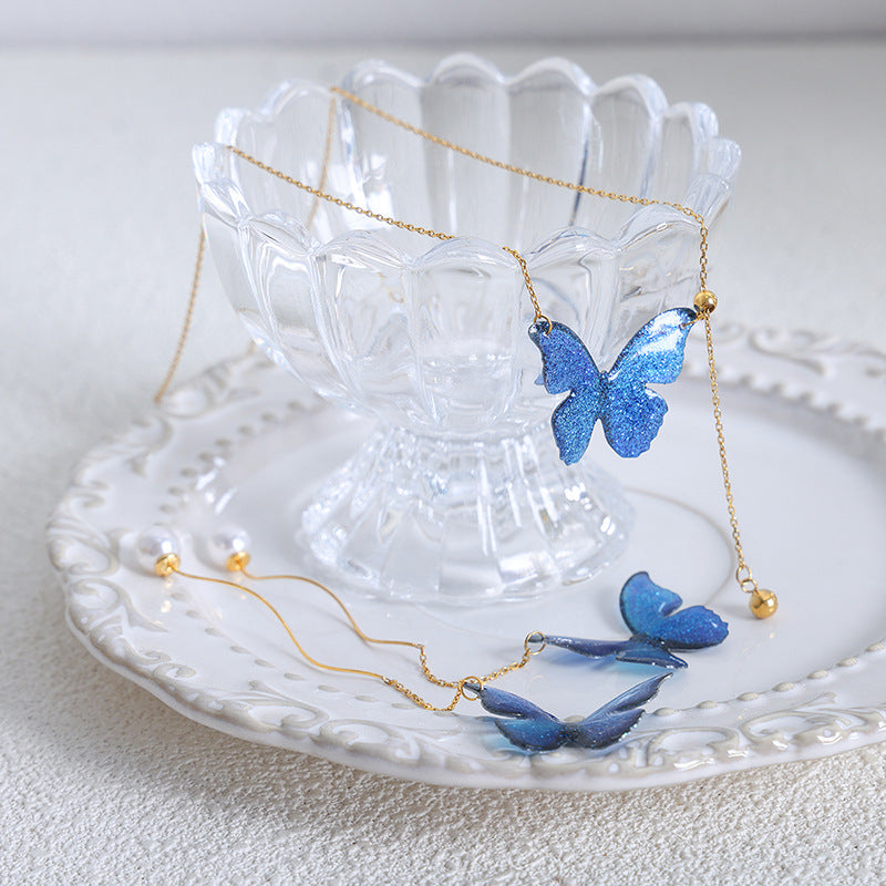 Set Gioielli Tassel Chain in Acciaio Titanico