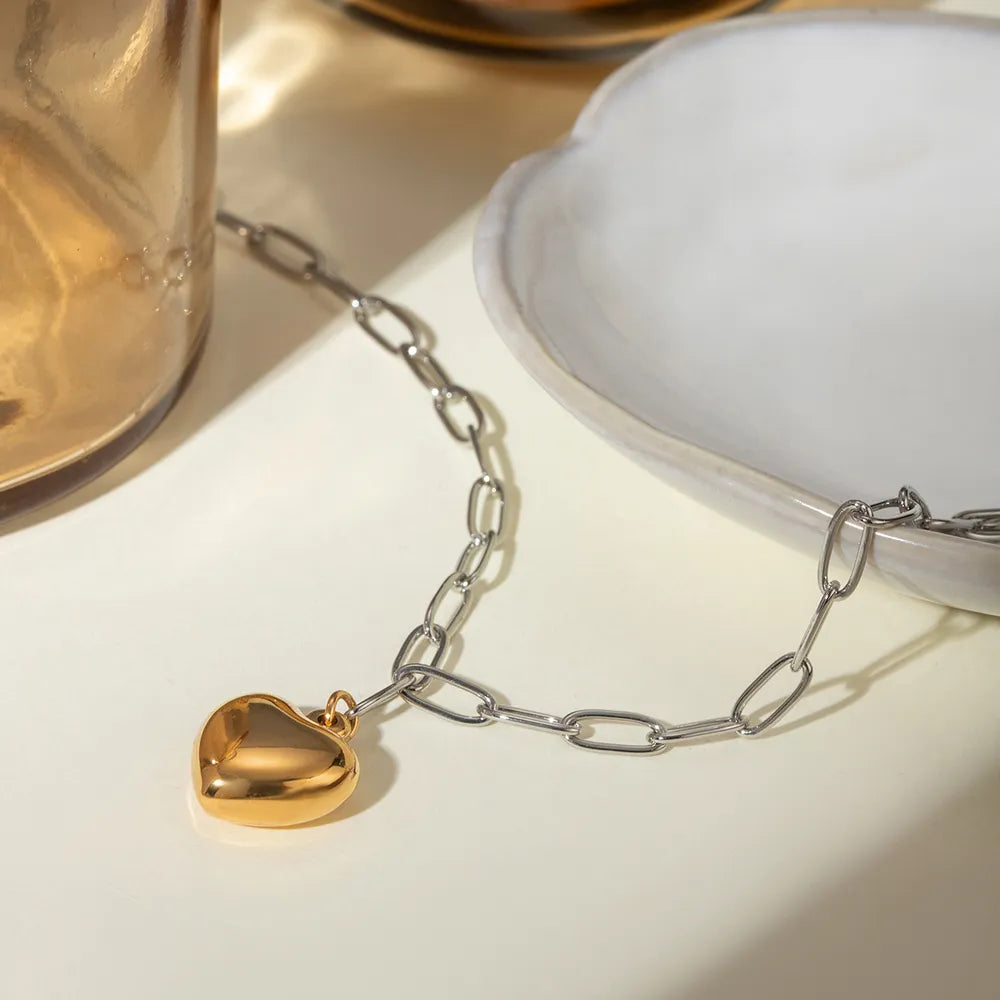 Collana Cuore in Acciaio Dorato