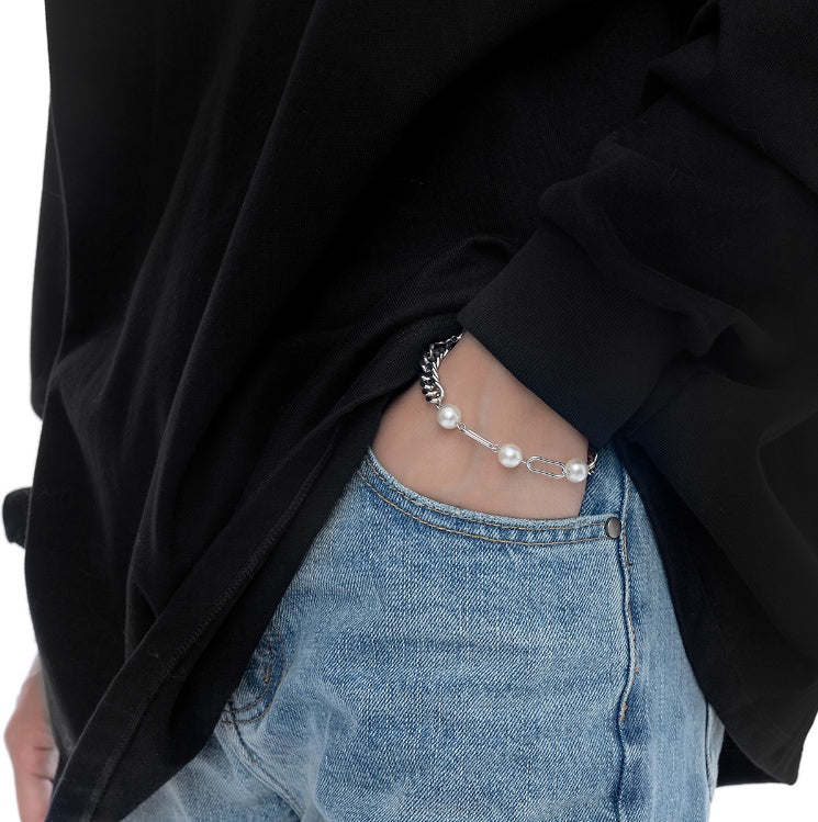 Eleganza Fusion: Il Bracciale Pearl Spliced Cuban