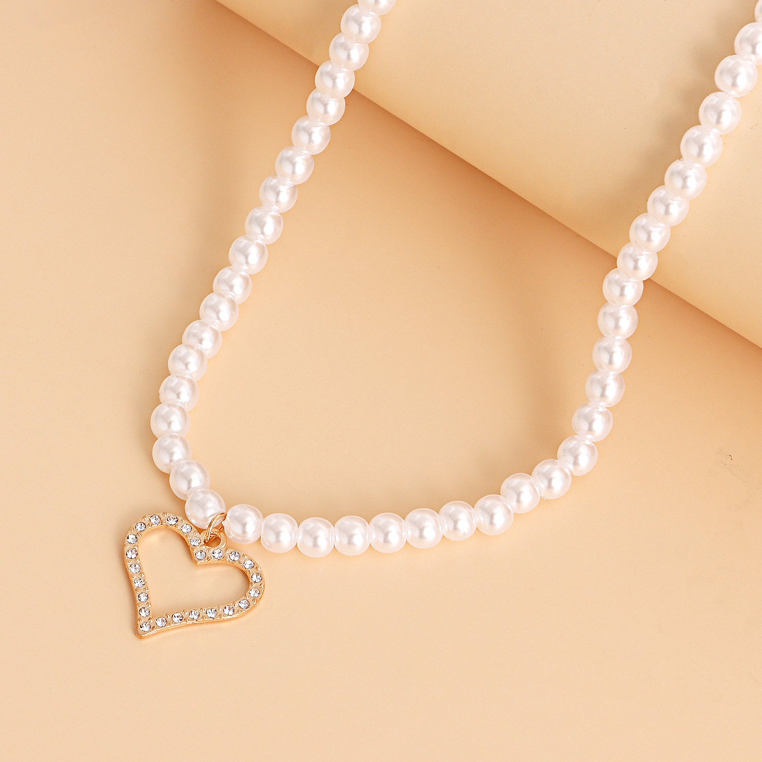 Collana Cuore con Perla Barocca e Taglio Diamantato