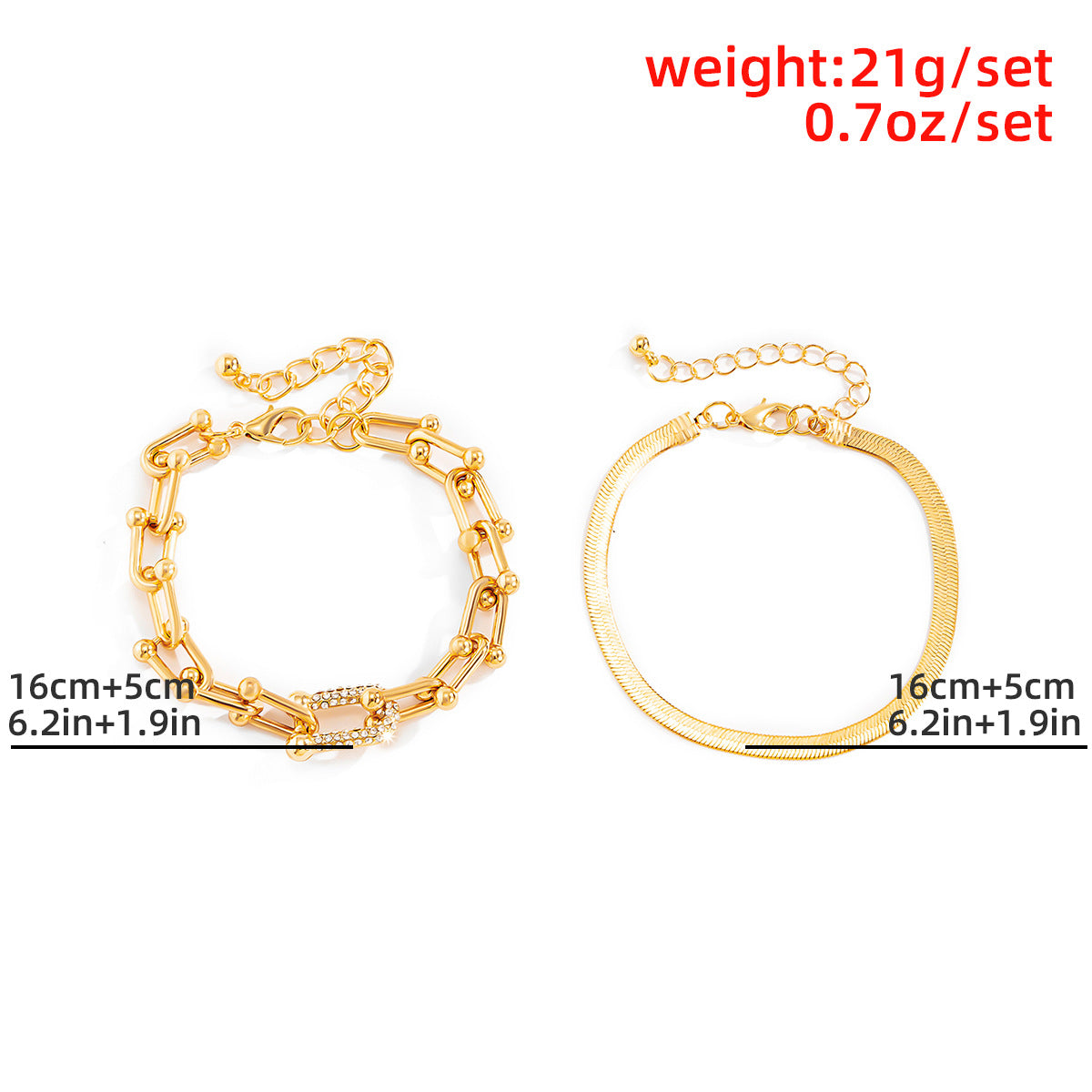 Bracciale Snake Bone Metallico con Fibbia Quadrata U-Shape
