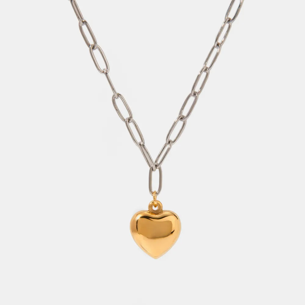 Collana Cuore in Acciaio Dorato