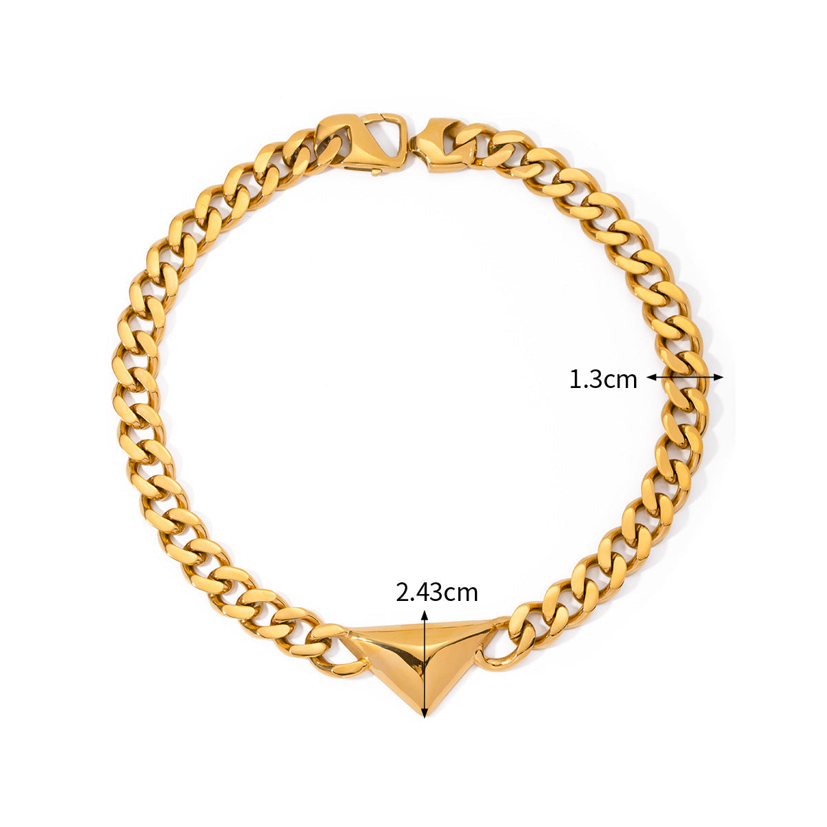Collana Triangolo in Oro 18K - Minimalismo Francese