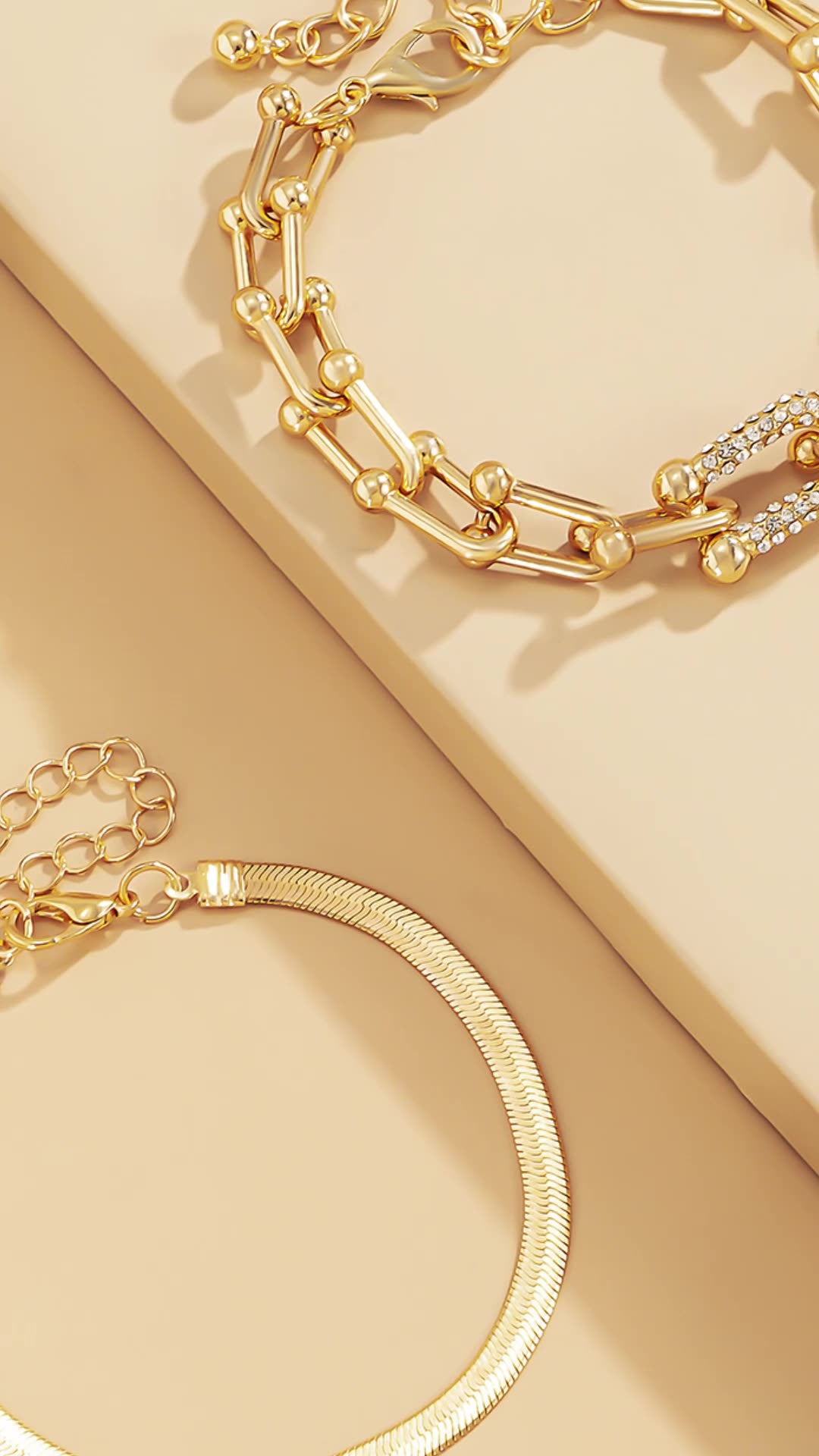 Bracciale Snake Bone Metallico con Fibbia Quadrata U-Shape