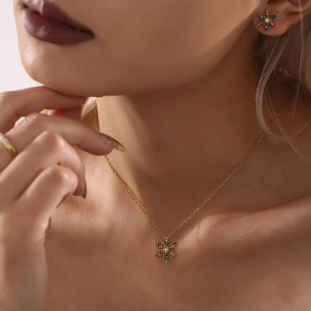 Collana Fiocco di Neve in Zirconi