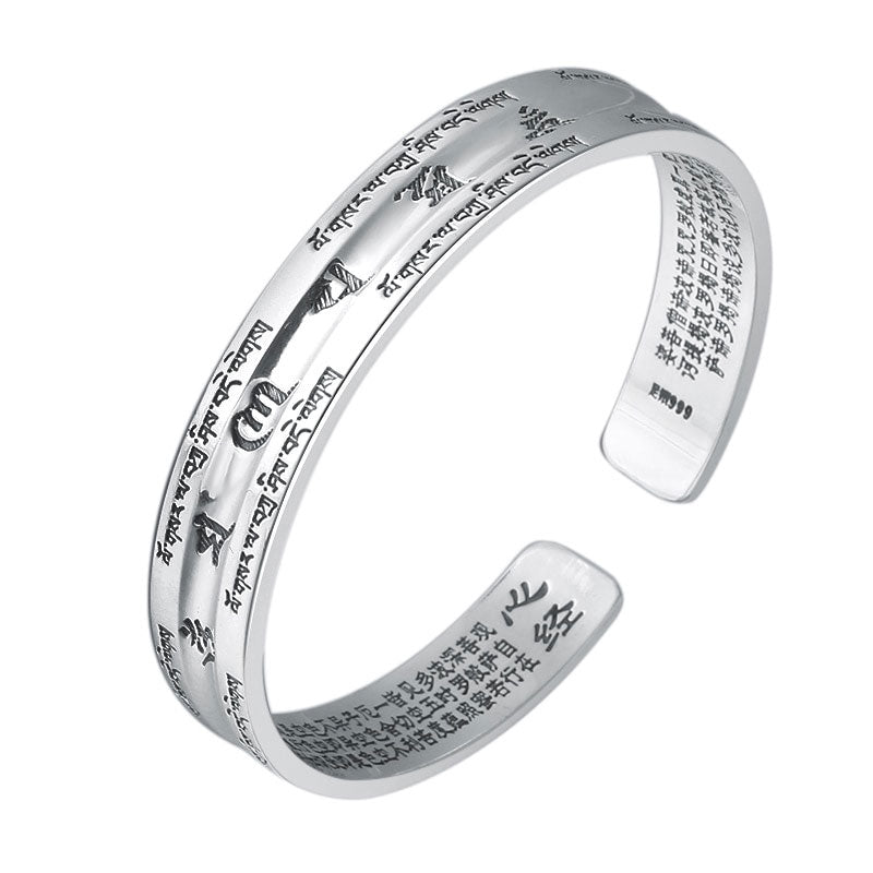 Bracciale Mantra Buddhista in Argento Sterling 999