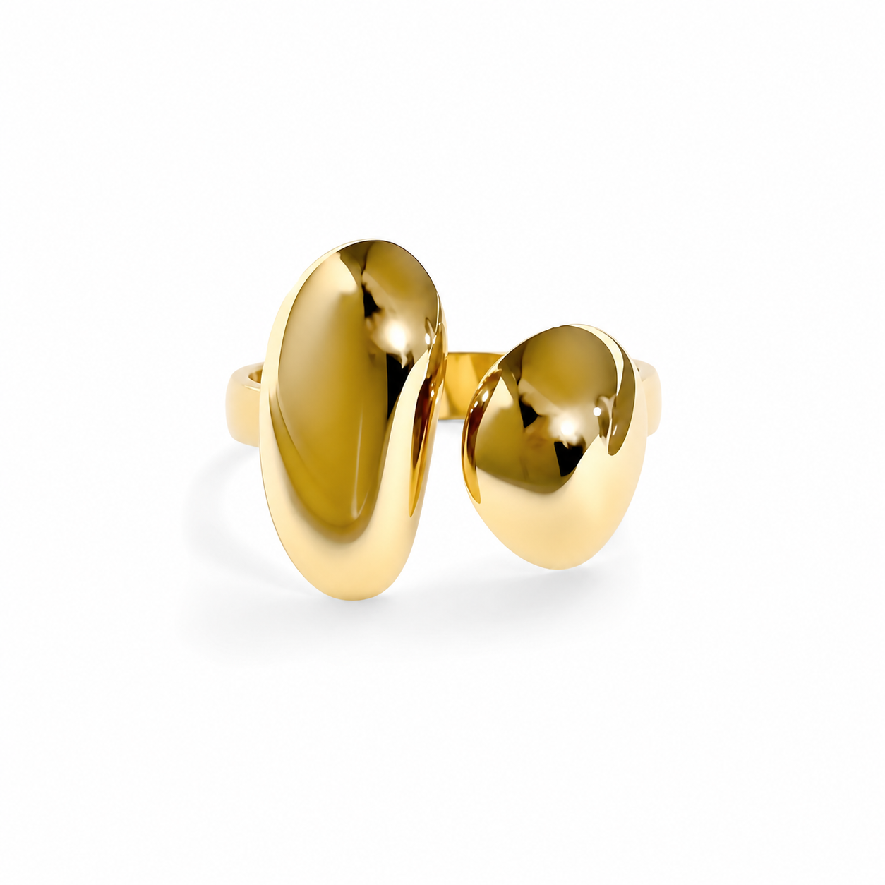Anello Doppia Goccia Oro – La Luce del Sole tra le Tue Dita