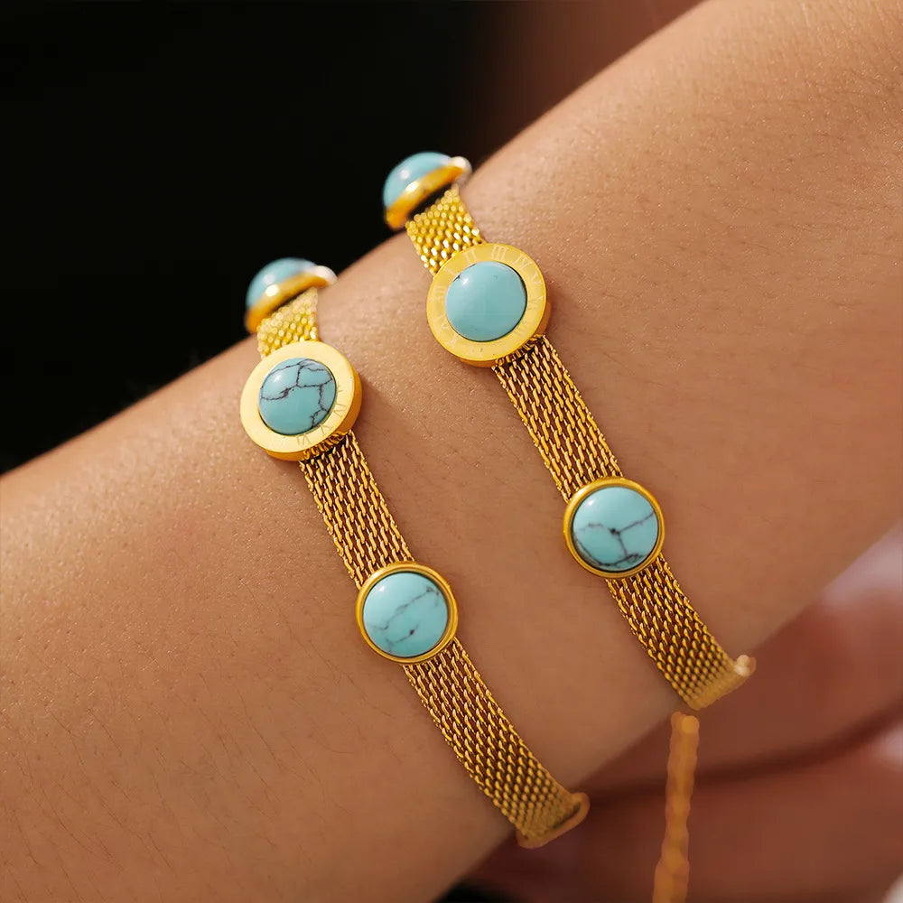 Bracciale Turchese e Oro - Eleganza Bohémien Moderna