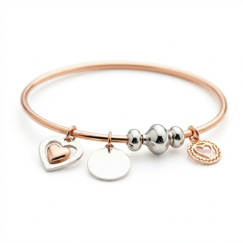 Cuori Infiniti Bracelet – Argento 925 con Oro Rosa.
