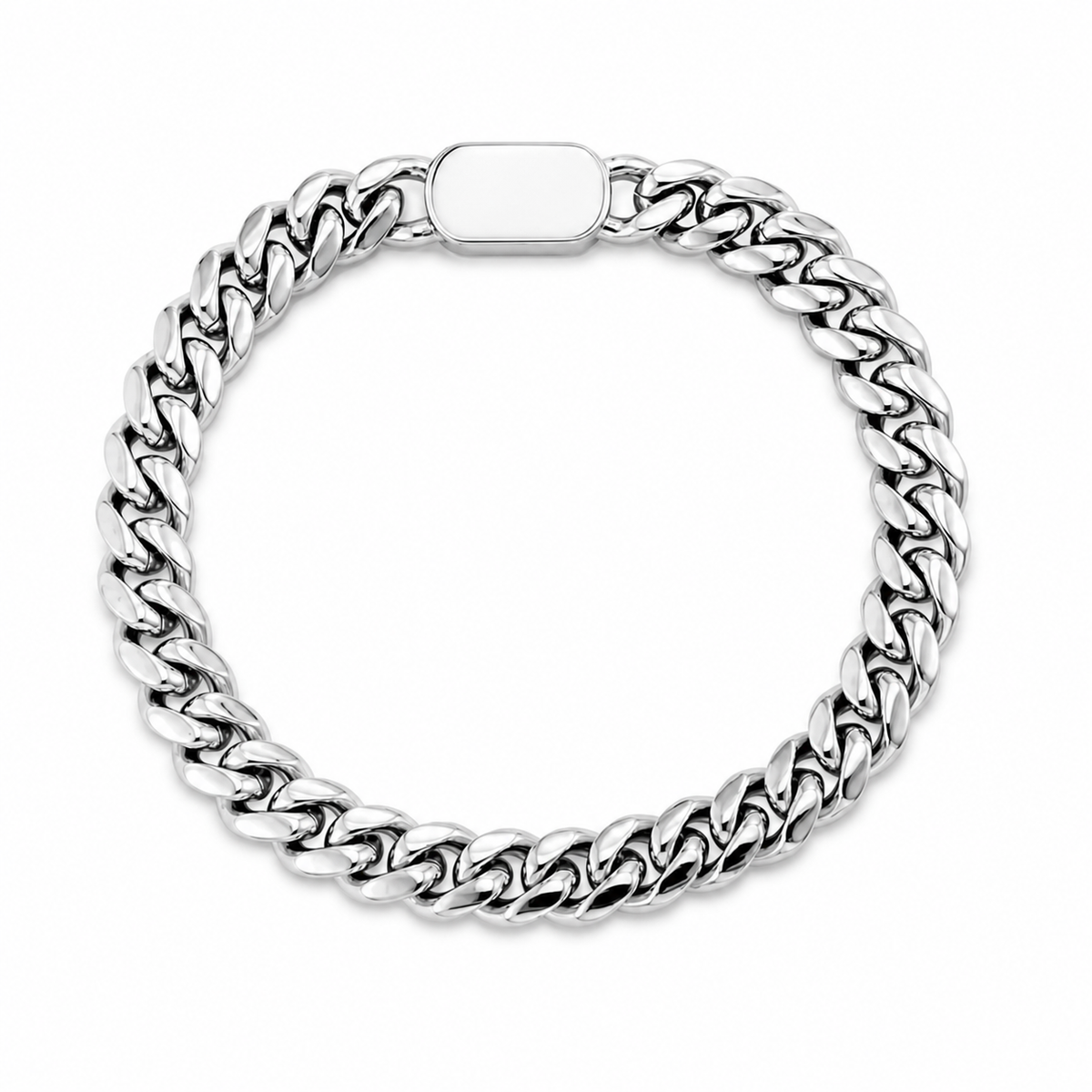 Catena d’Onda — Bracciale Cuban Hip‑Hop con Chiusura Shell