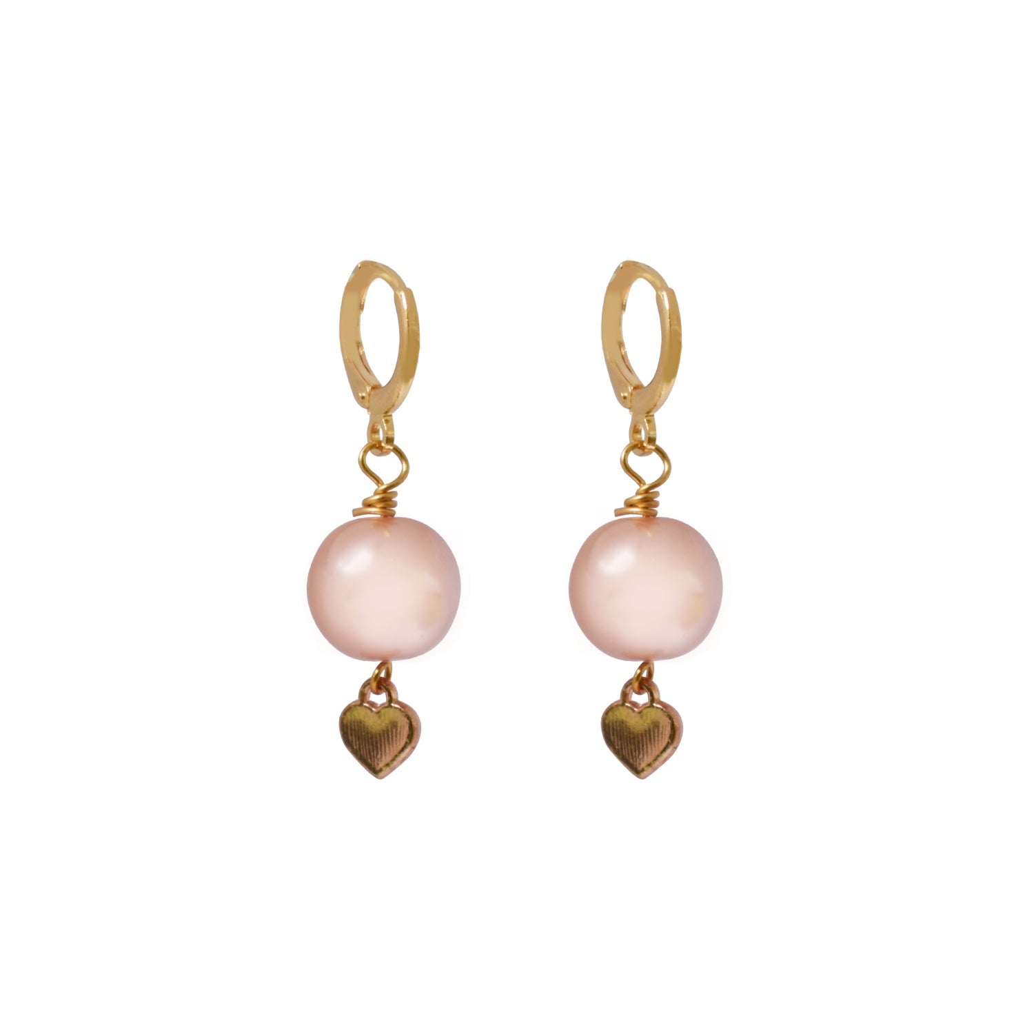 White Heart Huggie Earrings: Cuori Rosa che Conquistano