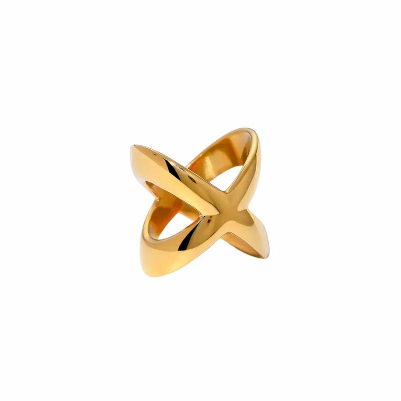 Anello Incrociato in Oro 18K - Minimalismo Glamour