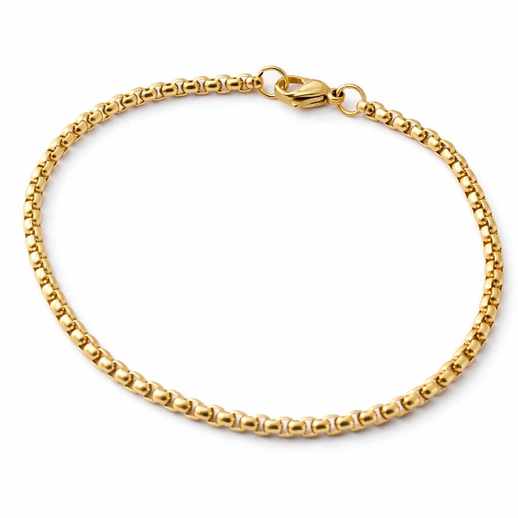 Bracciale Stainless Steel Plating Gold con Perla Quadrata