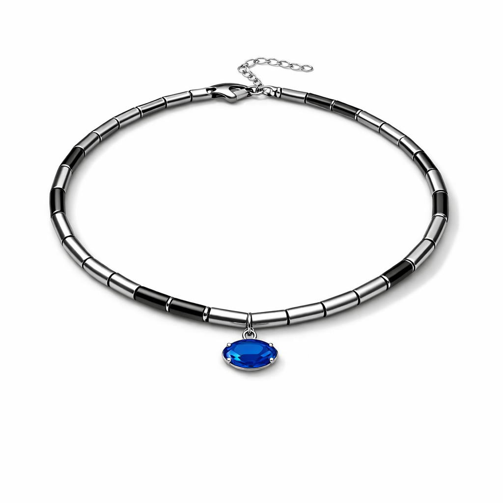 Onda di Cobalto — Collana in Argento 925
