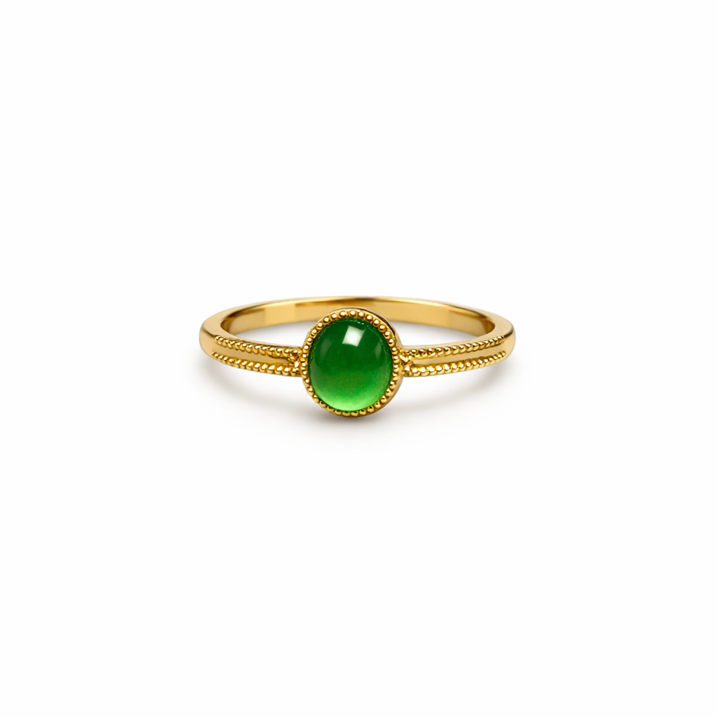 Anello "Giada Dorata" — Eleganza viva, luce che resta