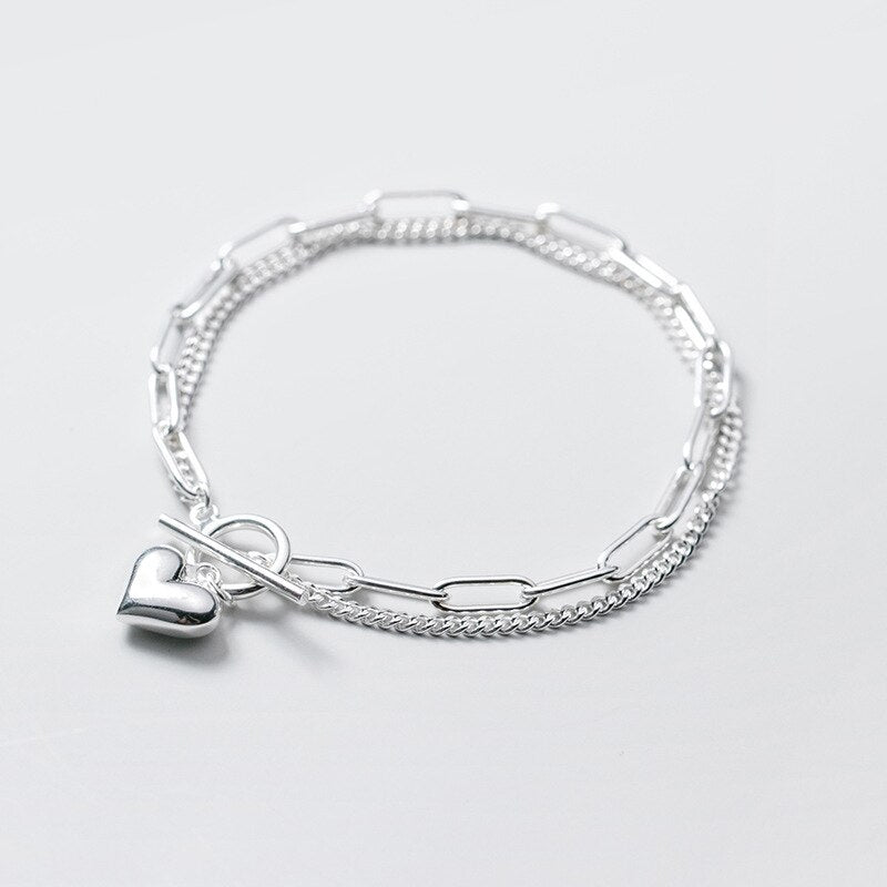 Bracciale Doppio Strato in Argento Sterling 925