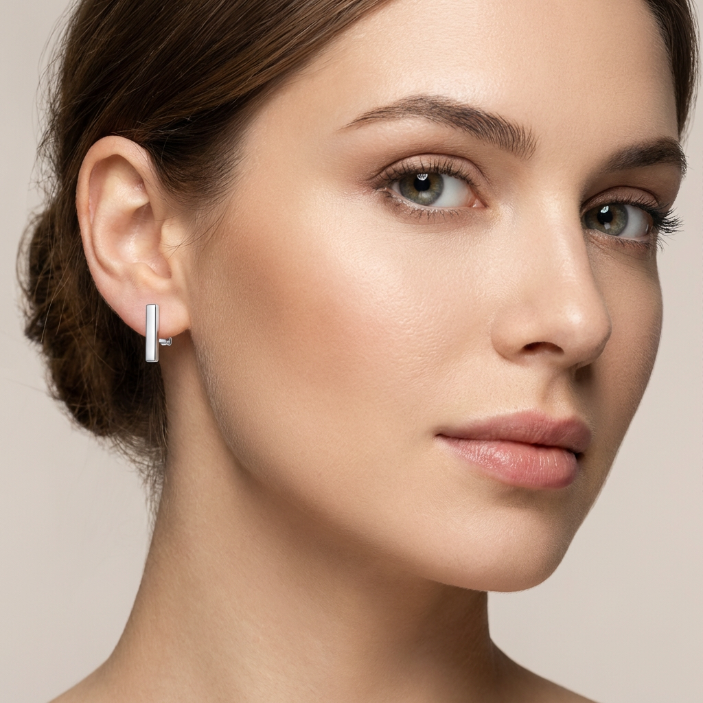Eleganza Minimalista: Orecchini Rettangolari in Argento Puro