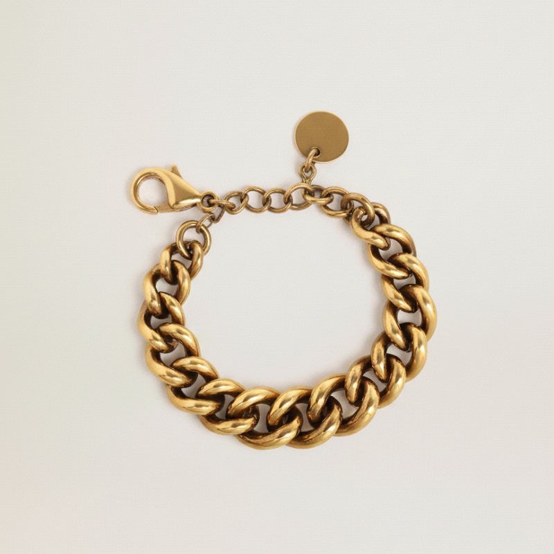 Estella Kurve – Bracciale a maglia gourmette dorata