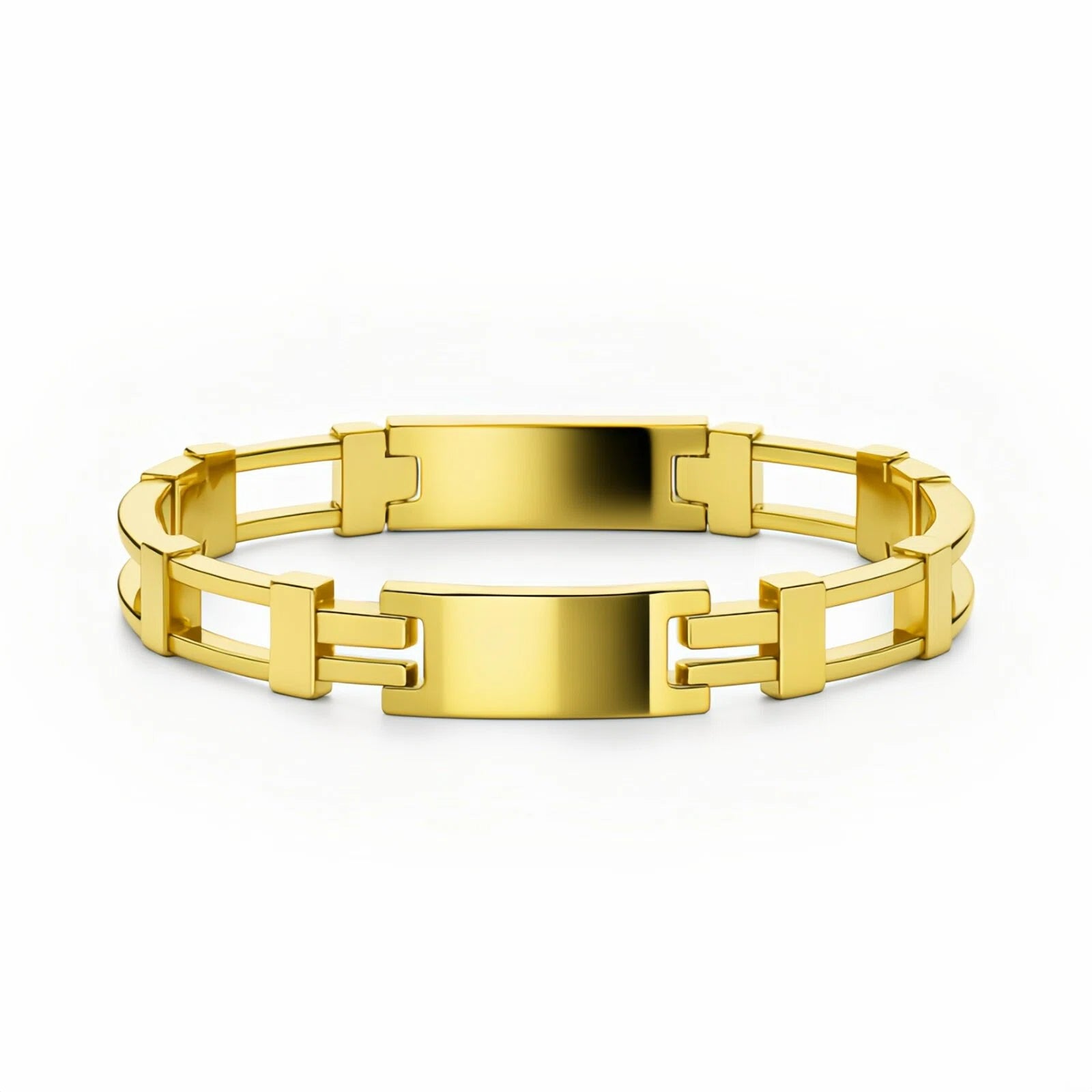 Linea Forte – Bracciale maschile Estellamare in maglia rettangolare dorata